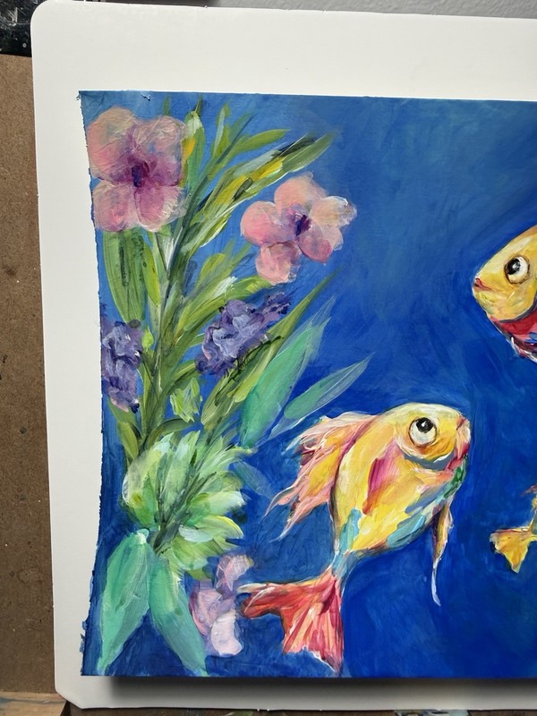 Original Signed, Acrylic Painting On Watercolor Paper