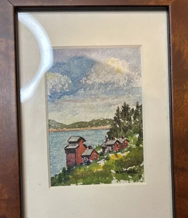 Cabin By The Lake, Original watercolor - Serene gallery