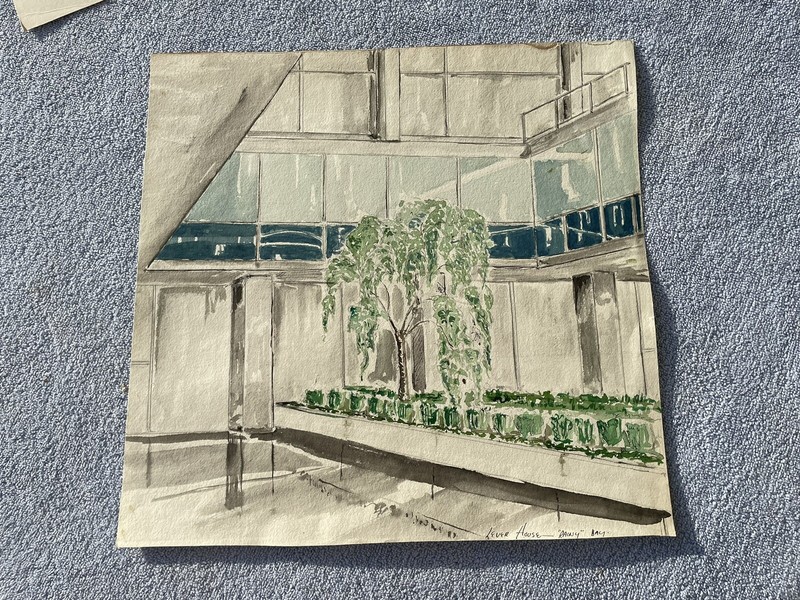 Lever house New York Tree Watercolor Architecture Design Icon Interior