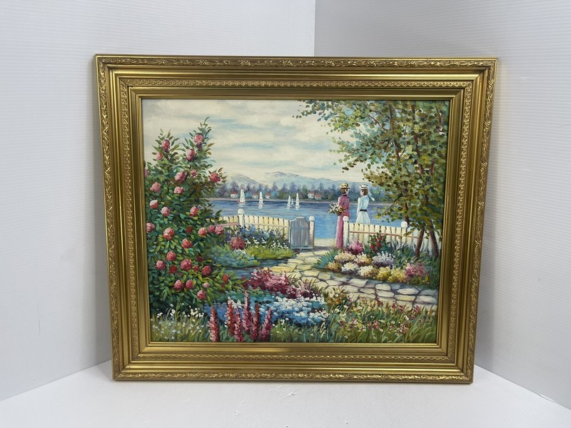 W. HODGES ORIGINAL OIL PAINTING ON CANVAS , SIGNED & FRAMED (20×24)