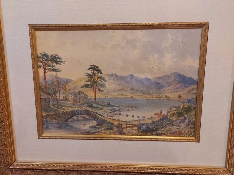 1871 William Longmire (1841-1914) Plexiglas/COA/Signed/Dated Original WC 21x25.5 gallery
