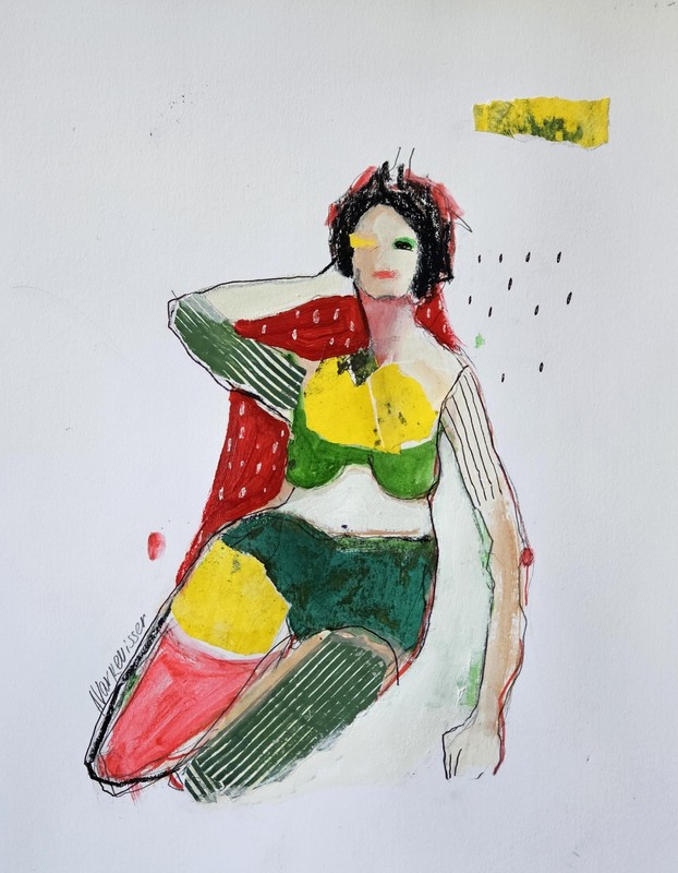 Figurative Woman Painting Portrait Figure Art Original 14×11