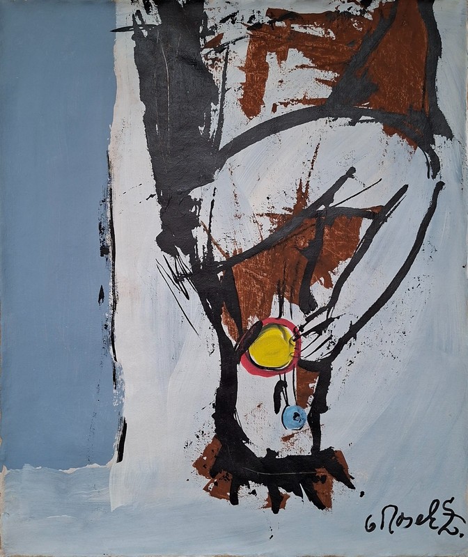 Georg Baselitz Signed Neo-Expressionist Oil Painting on Canvas – German Art