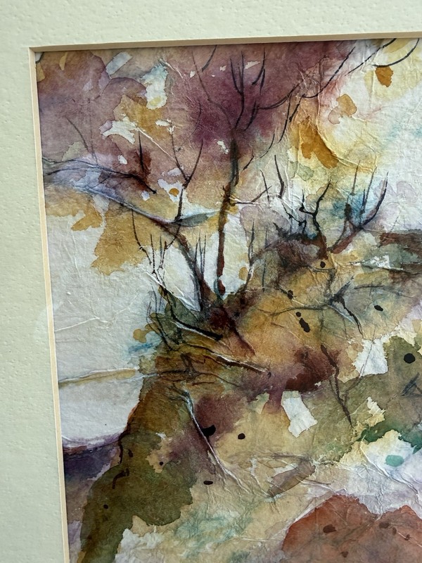 Original Framed In Glass Signed Watercolor Landscape gallery