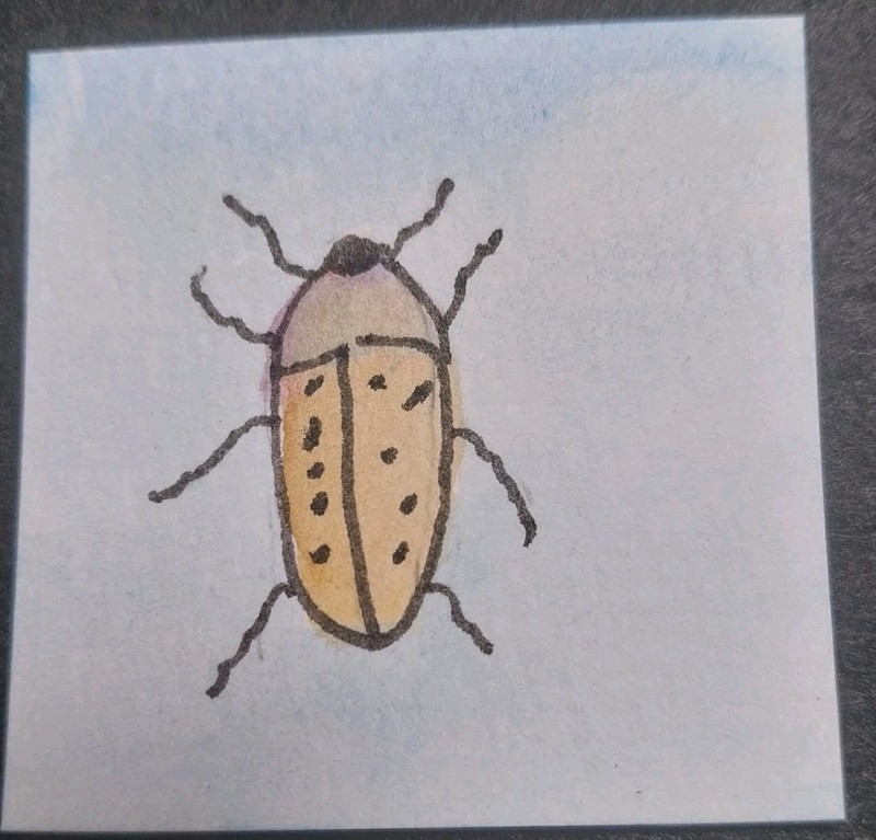 Dollhouse MINIATURE Hand painted PICTURE Bug Bugs 2 Inch Painting 1:12 scale