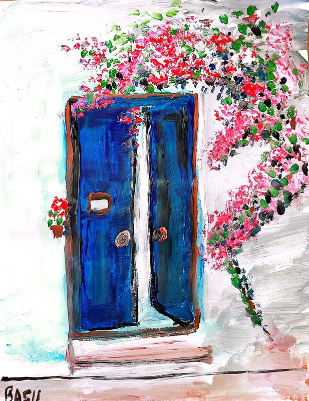 Through The Door Figurative Abstract Expressionist Art Painting