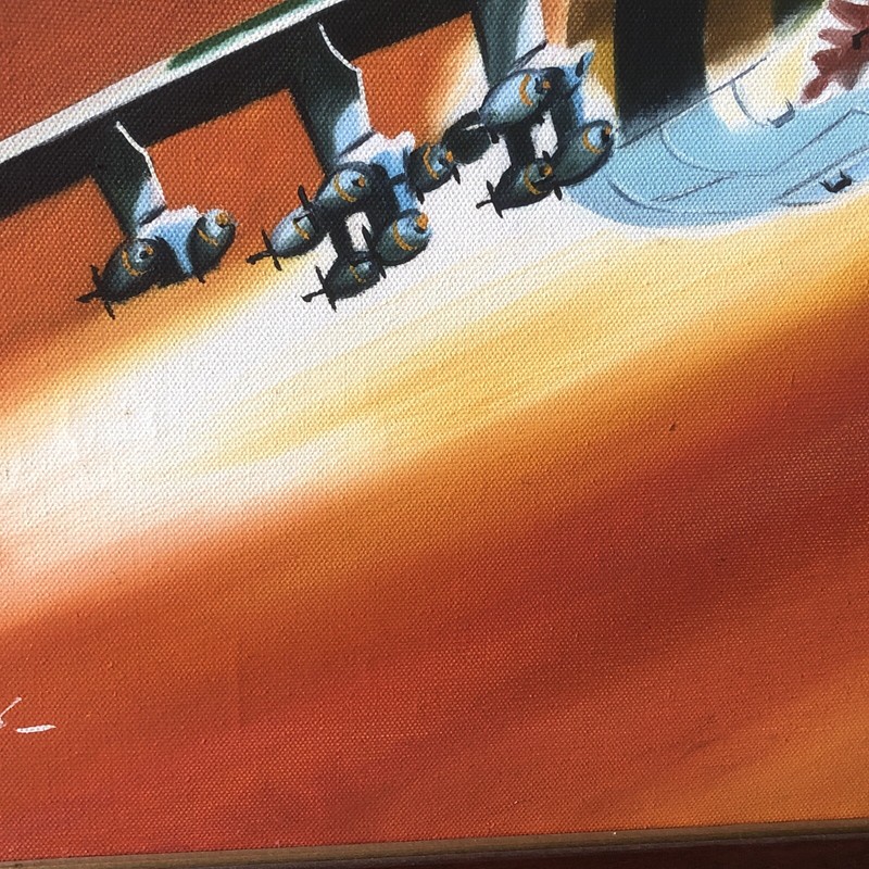 Military Fighter Planes with Tiger Painting by C Hong 1976 gallery