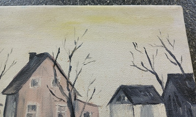 Landscape canvas painting, mounted on wood frame. Quebec, Canada. Free Shipping gallery