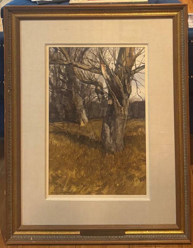 Original DON STONE Storey's Orchard TREES Landscape PAINTING - AWS Remmey AWARD