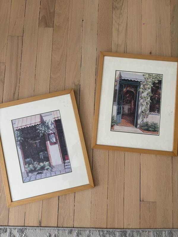 Viktor Shvaiko “Cafe Legend” & “Two Lights” Framed And Matted Painting