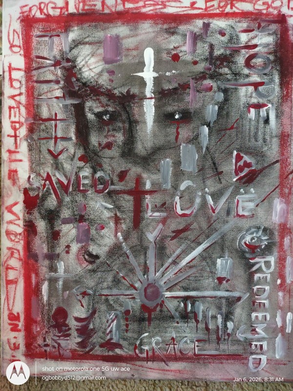 Original Abstract Acrylic Painting – Faith, Love, Grace, Forgiveness, Unframed