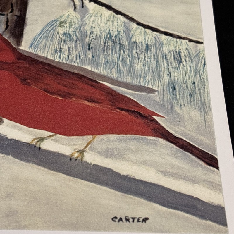 Official President Jimmy Carter Signed Art Print "Cardinals in Winter" gallery