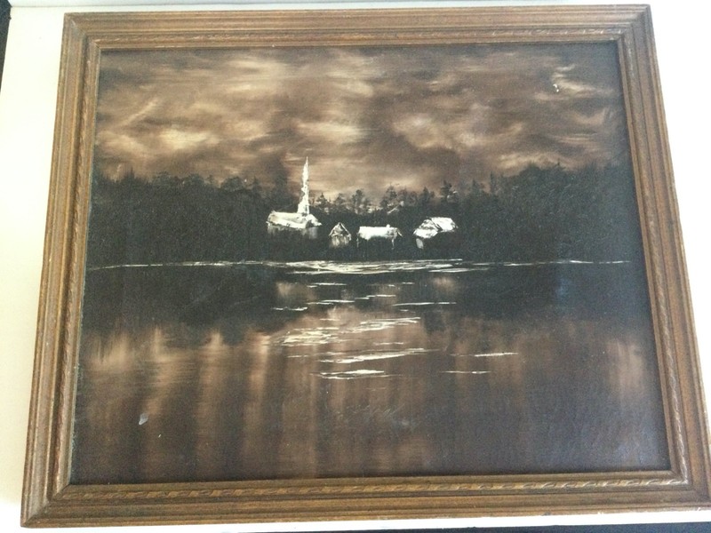 Judith Ann – Vintage Original Oil Church Steeple Buildings Moon Light – Maine