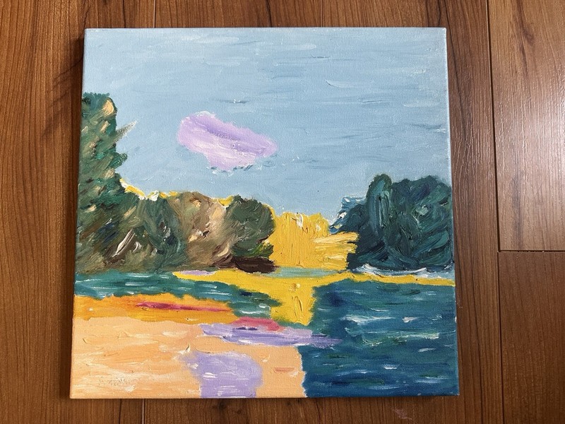 “Travels Through Maine & Beach Cloud” Oil Painting by Judy Plummer Faniko