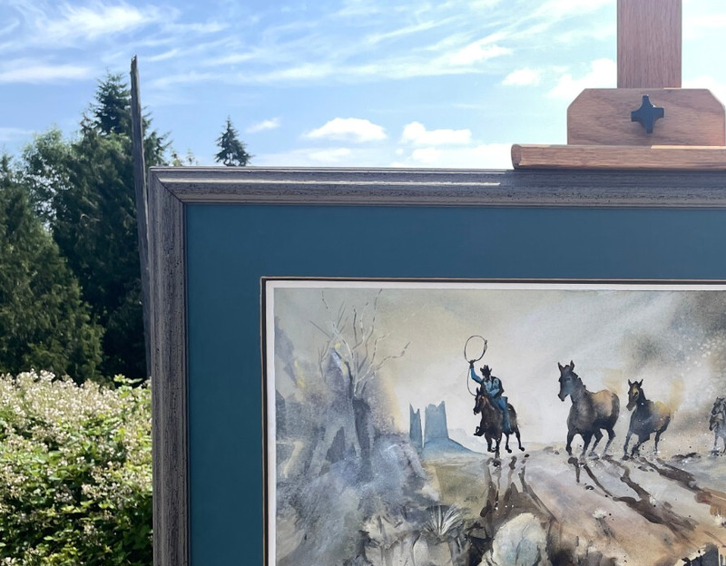 WESTERN ORIGINAL, "No Escape," by Celebrated Watercolor Artist Donovan, Signed gallery