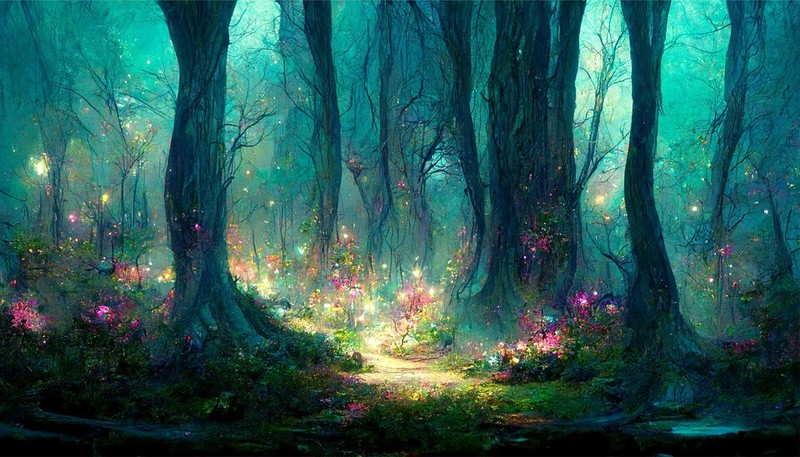 stunning oil painting handpainted on canvas-Magic forest