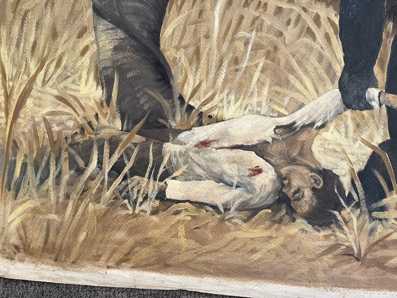 c1940s Gorilla Dragging Man Safari Adventure Painting by Theodore Ted Kolanoski gallery