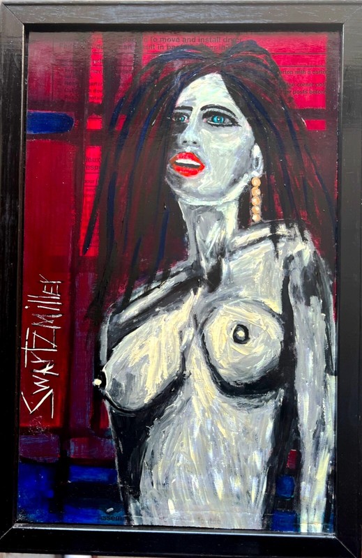 BIG unique ABSTRACT on CANVAS 24 X 48 PAINTING SWARTZMILLER DNA SIGNED Art NEW gallery