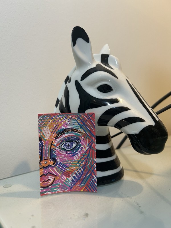 ACEO Faces Card Pack Original Art Card 2.5 X 3.5 Inches Hand Painted Cardstock. gallery