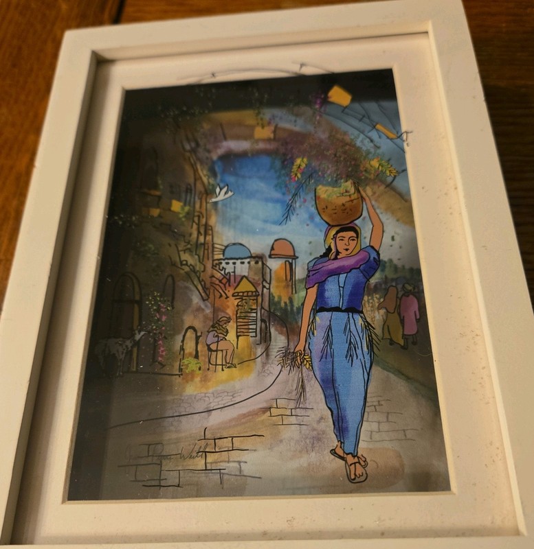 Jean Pierre Weill Vitreography 3D Painting On Glass Framed “Ruth” Box (#4)