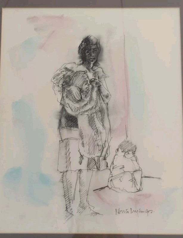 Rare Alberto Mijangos Watercolor Artwork, San Antonio Artist, Signed 16»x13»