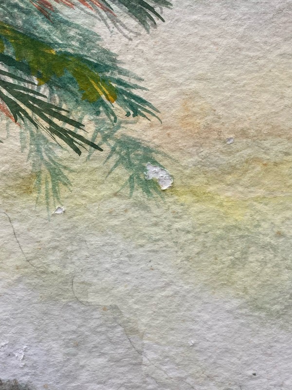 Original Mary Steen Signed Asian Scene Watercolor Painting gallery