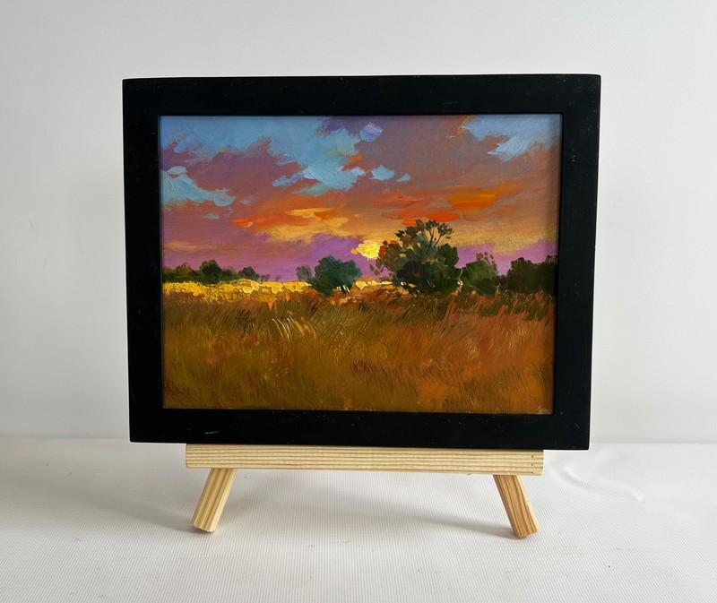Oil Painting Gold Of The Passing Day Y. Suprunchuk Evening Landscape nAAA4293