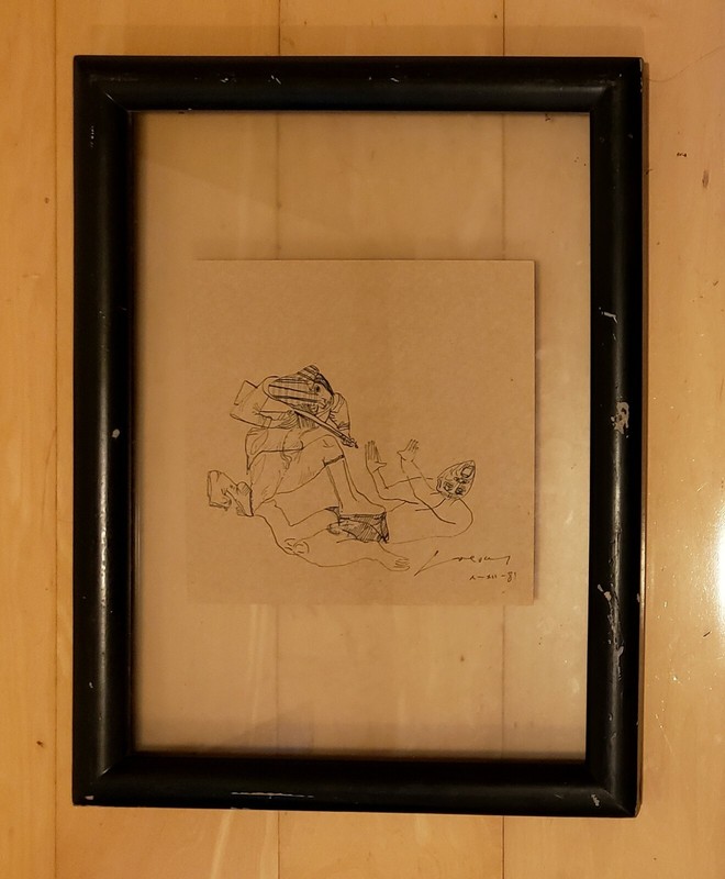 JOSE LUIS CUEVAS 7.5″ x 7.5” INK ON PAPER SIGNED