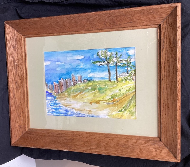 Watercolor Painting Of Florida Beach Perfect For Coastal Decor