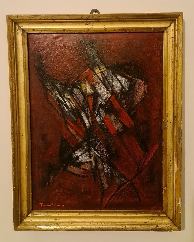Salvatore PROVINO – Oil on canvas 1999 Abstract Abstractionism Red