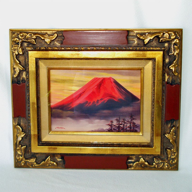 Framed Mount Fuji Oil Painting 16 by 13 Inches