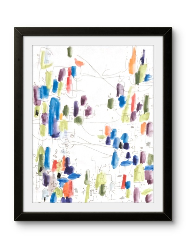 Original Expressionism Abstract Minimal Modern Relaxed Art 11×14 on Paper