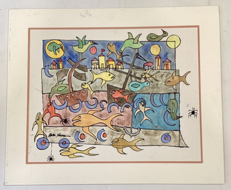 Ruth Sharon (1926-2012) Signed Watercolor (or Gouache) 25 X 30 – Untitled