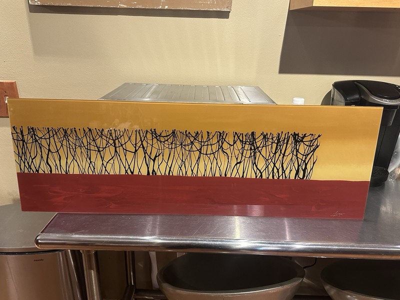Daniel Lager Reverse Painted Acrylic on Acrylic Glass 24" x 12" Hand Signed gallery