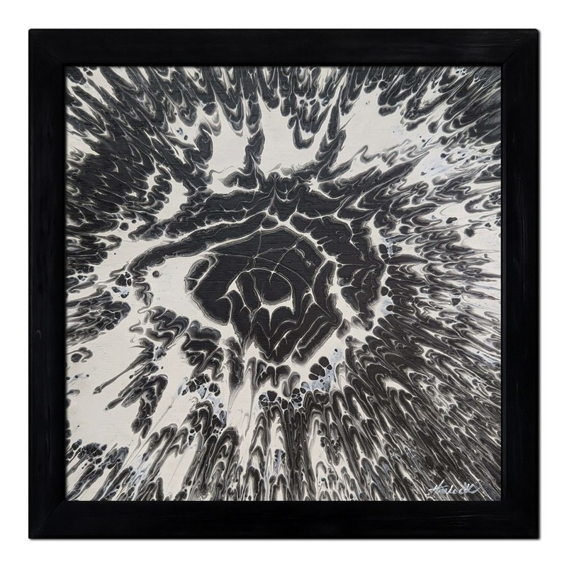 HAVLOCK Point Of Origin Framed Spin Art Painting Signed w/COA Modern Abstract