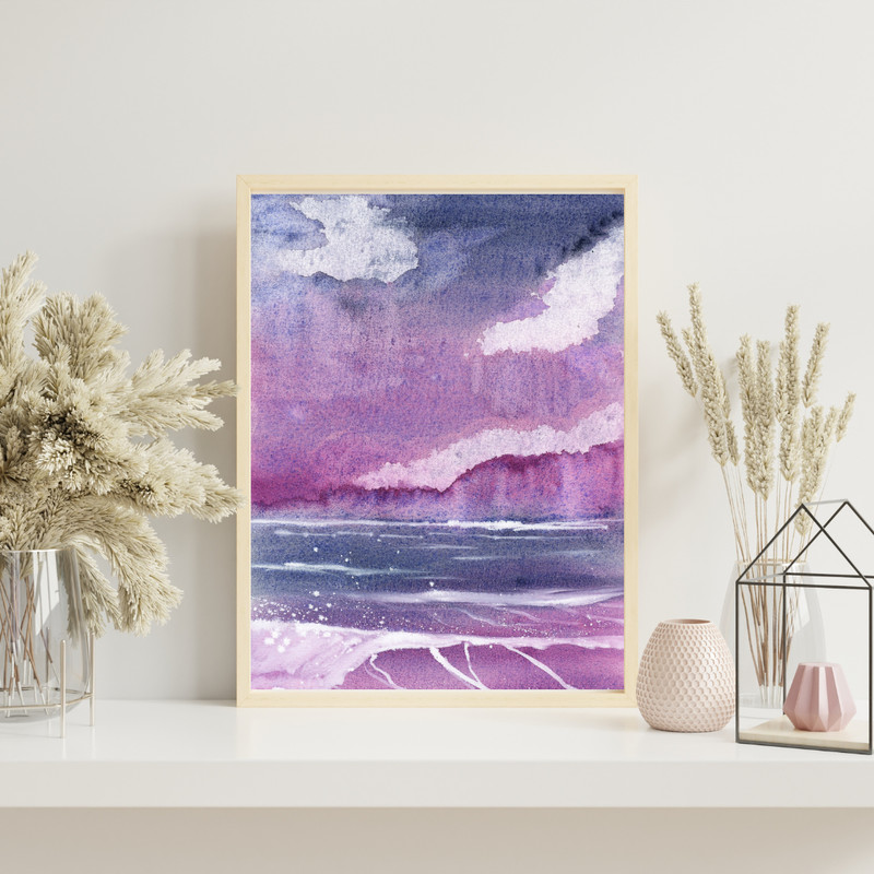 ORIGINAL PAINTING OOAK Stormy Seas Watercolor and Gouache 6×9 Inches