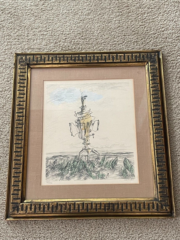 YOSL BERGNER Hand colored & signed lithograph Travels Baron Rothschild