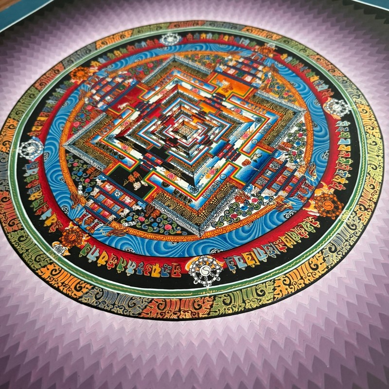 Blessed Master Quality Rainbow Kalachakra Mandala, HH Dalai Lama, Fine Him gallery
