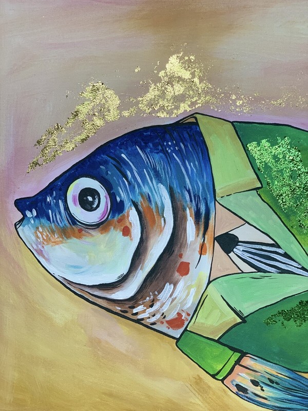 PAINTING ORIGINAL ACRYLIC AND MIXED MEDIA ON CANVAS CUBAN ART 24”X30” by Lisa. gallery