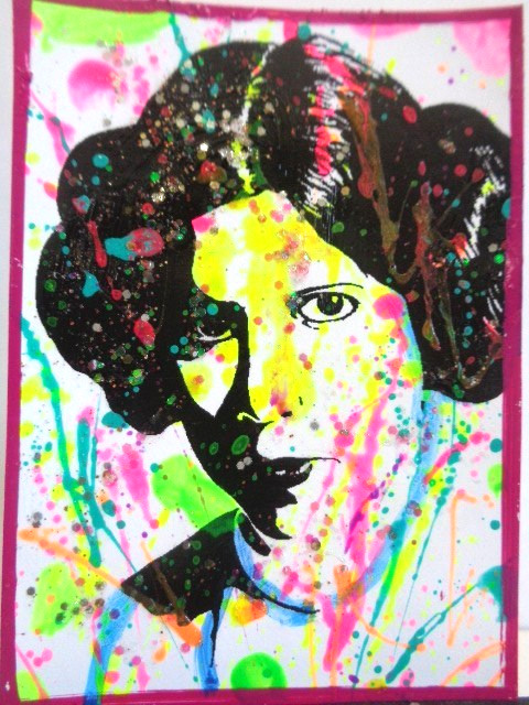 ATC ACEO Star Wars: PRINCESS LEIA Colorful Abstract Art