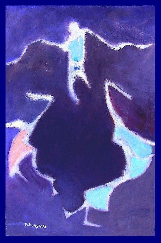 LOUIS RAKOSZYNSKI, ABSTRACT EXPRESSIONIST PAINTING ON HARDBOARD («MASONITE»)