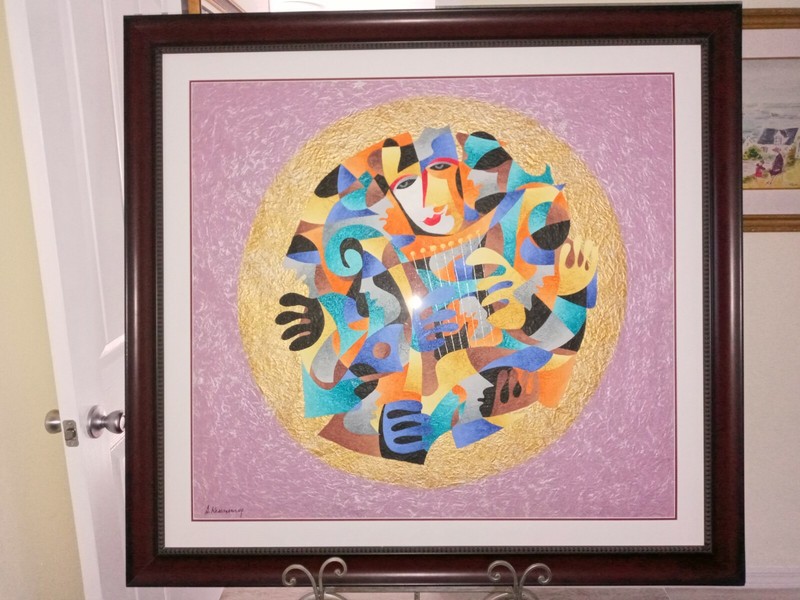 Anatole Krasnyansky original painting Harp Collection W/Sphere #17  gallery