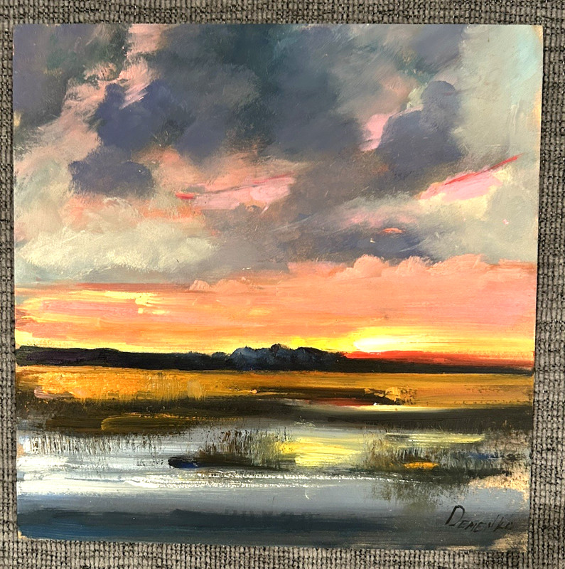 1 of 9 Landscape UKRAINE Original Oil painting DEMENKO NATALIA 8x8" Signed WOW! gallery