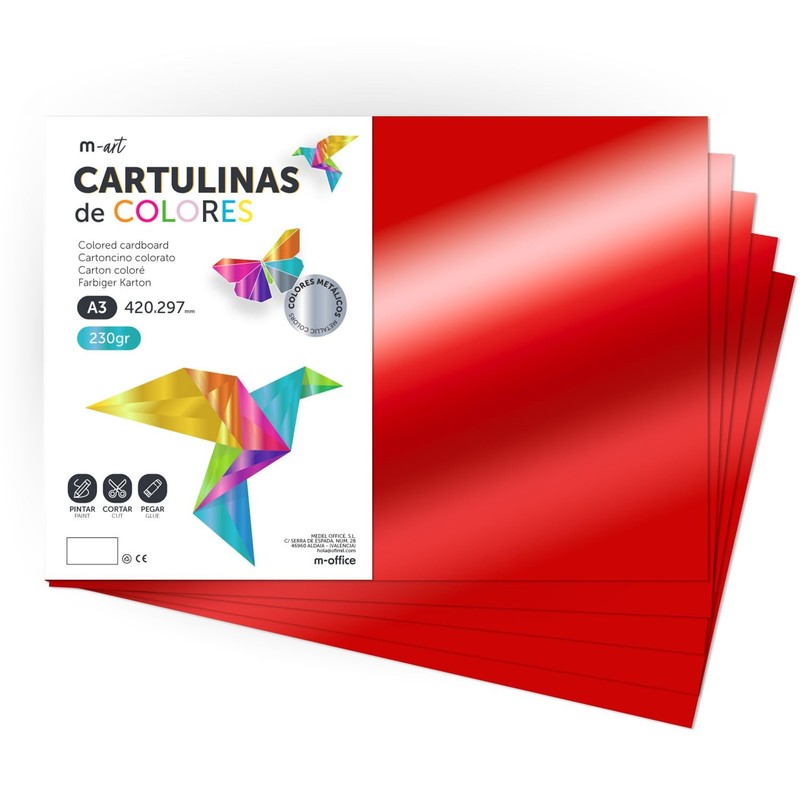 Carton Métallisé Couleur A3, 230gsm, Feuilles Cartonnées Grandes, Carton de…