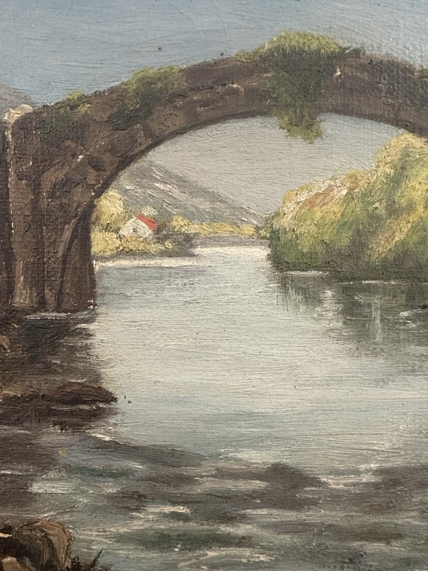 Signed Oil On Canvas, Impressionist Style: Old Bridge Of Le Vigan Gard gallery