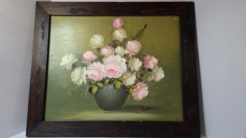 Vintage Artist A. Ann Julia Rant Signed Framed Oil Canvas Floral Flower