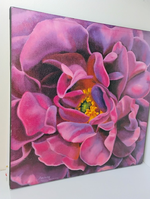 Annemarie Peter-Jaumann Flower Painting On Canvas 27"x 27" Famous German Artist gallery