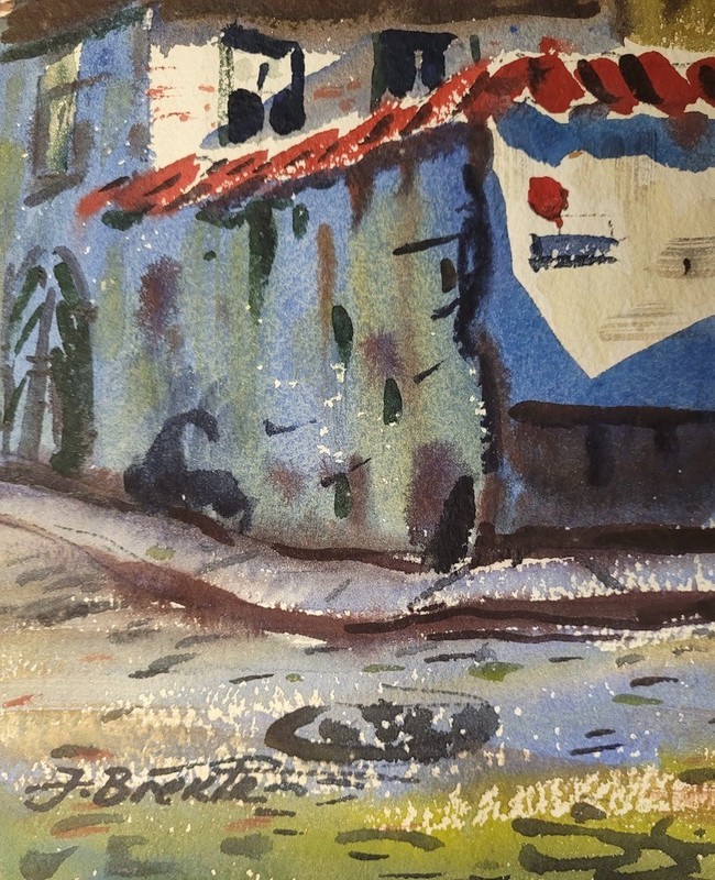 Jan Brekte Original Watercolor 1960s Riga Latvia Unframed Approx 7" x 10" gallery