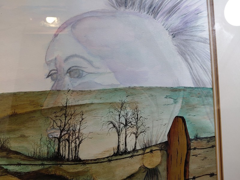 Woolley (1983) Native-Inspired Watercolor 30×25 Frame Gary R. Lucy Gallery gallery