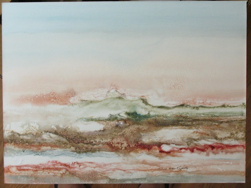 Joanne Miller Rafferty Untitled Original Mixed Media on Board 11.5 in x 15.5 in